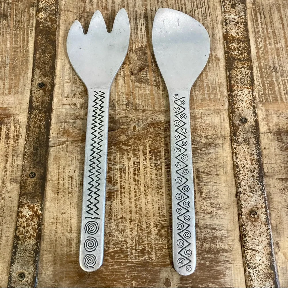 Wilton Armetale Serving Utensils Set Reggae Pattern 13” Long Metal